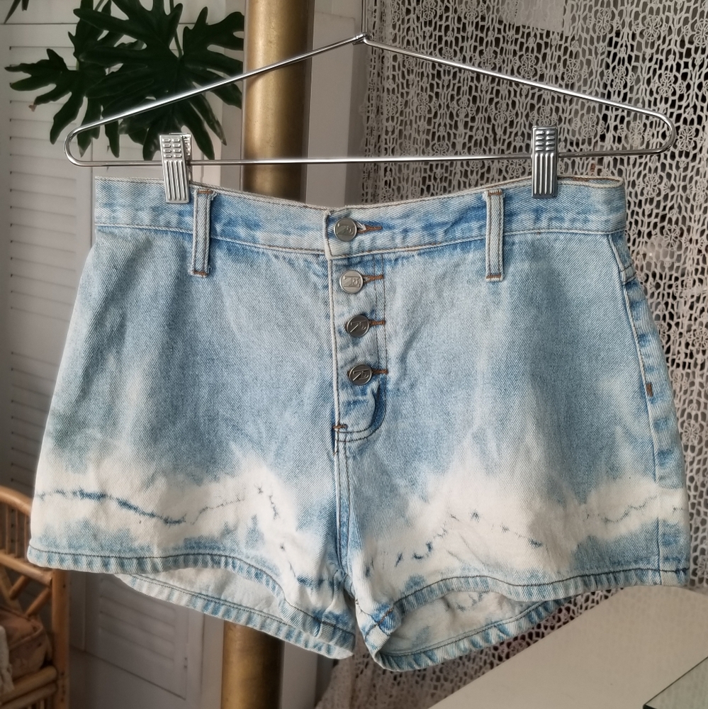 Zana Di 1990s Tie Dye Denim Shorts